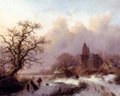 弗雷德里克马里亚努斯克鲁斯曼 - A Frozen Winter Landscape